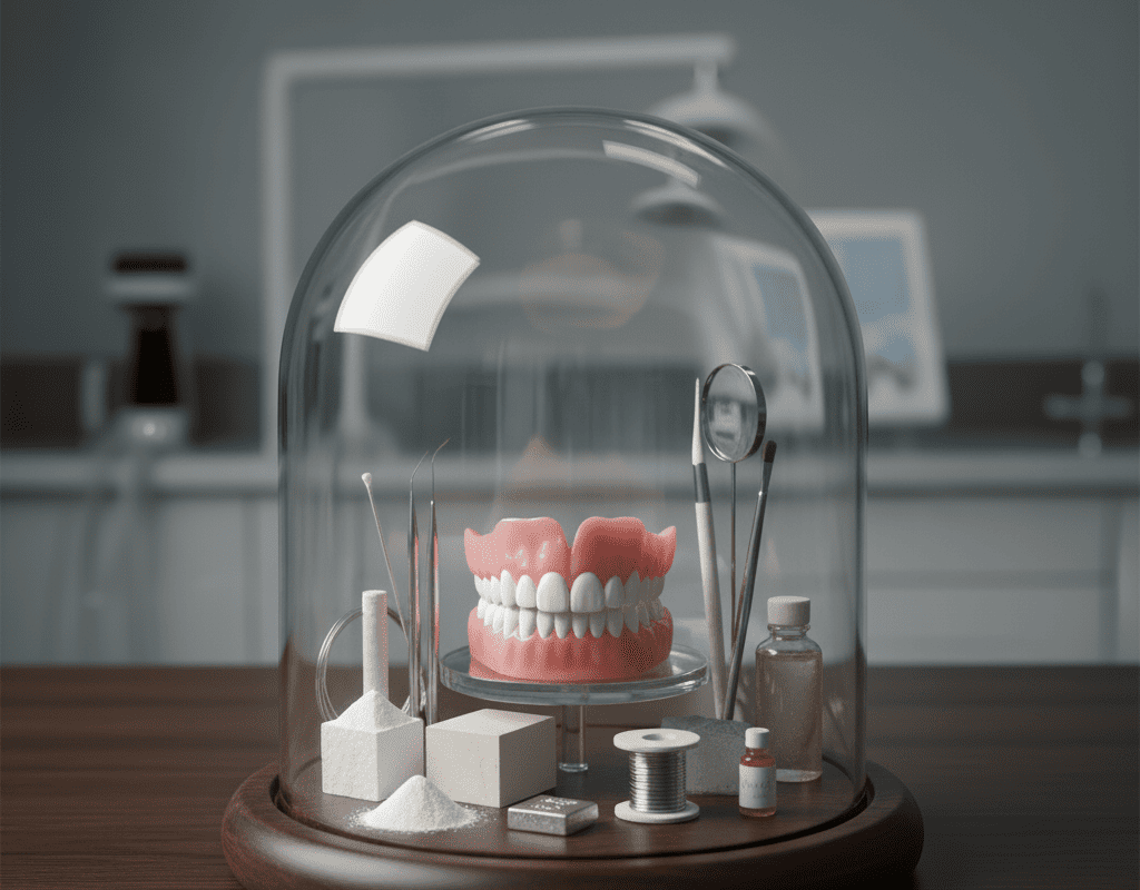 المواد التي تصنع منها الاسنان الاصطناعية