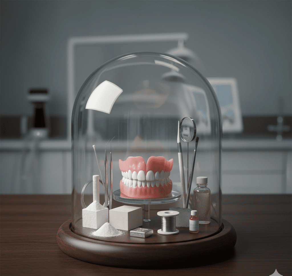 المواد التي تصنع منها الاسنان الاصطناعية