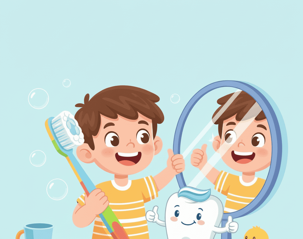 طريقة تنظيف الاسنان للاطفال