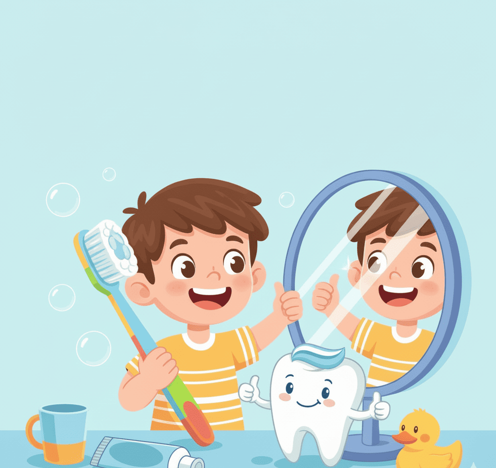 طريقة تنظيف الاسنان للاطفال